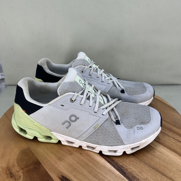 On Other - On Cloudflyer Mens Running Shoes Grey Lime Green Cushioned Comfort Size 12.5